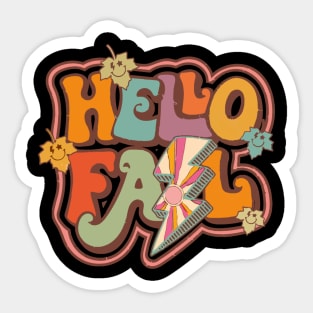 Retro Hello Fall Sticker